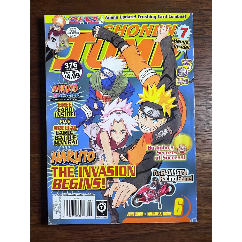 Shonen Jump Magazine June 2009 Vol 7 Issue 6 Naruto Shippuden Bleach Yu-Gi-Oh